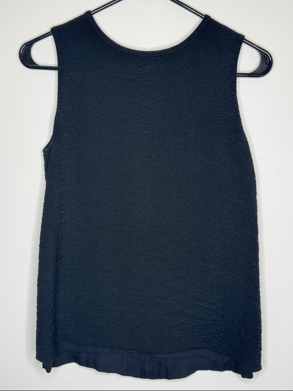 Vince Black Sleeveless Textured Tank Top